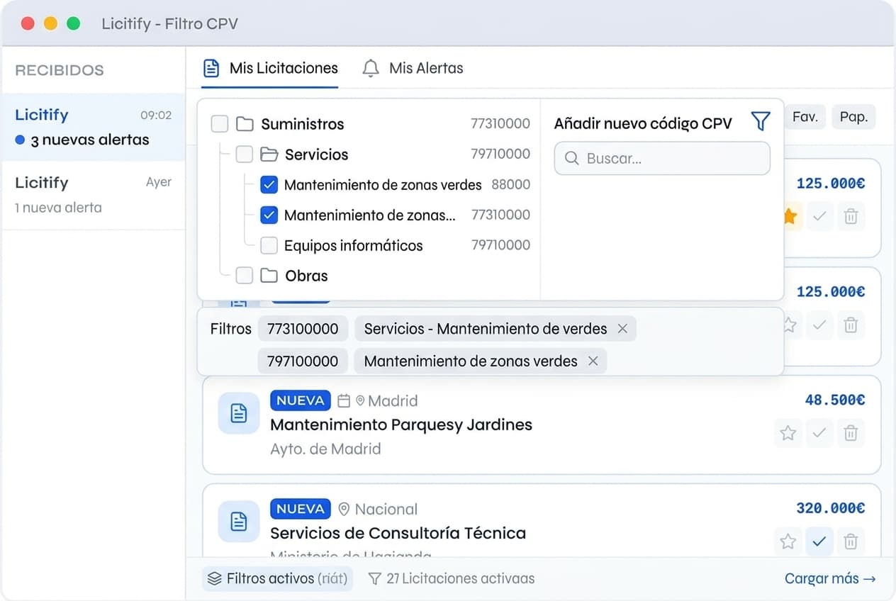 Filtro CPV